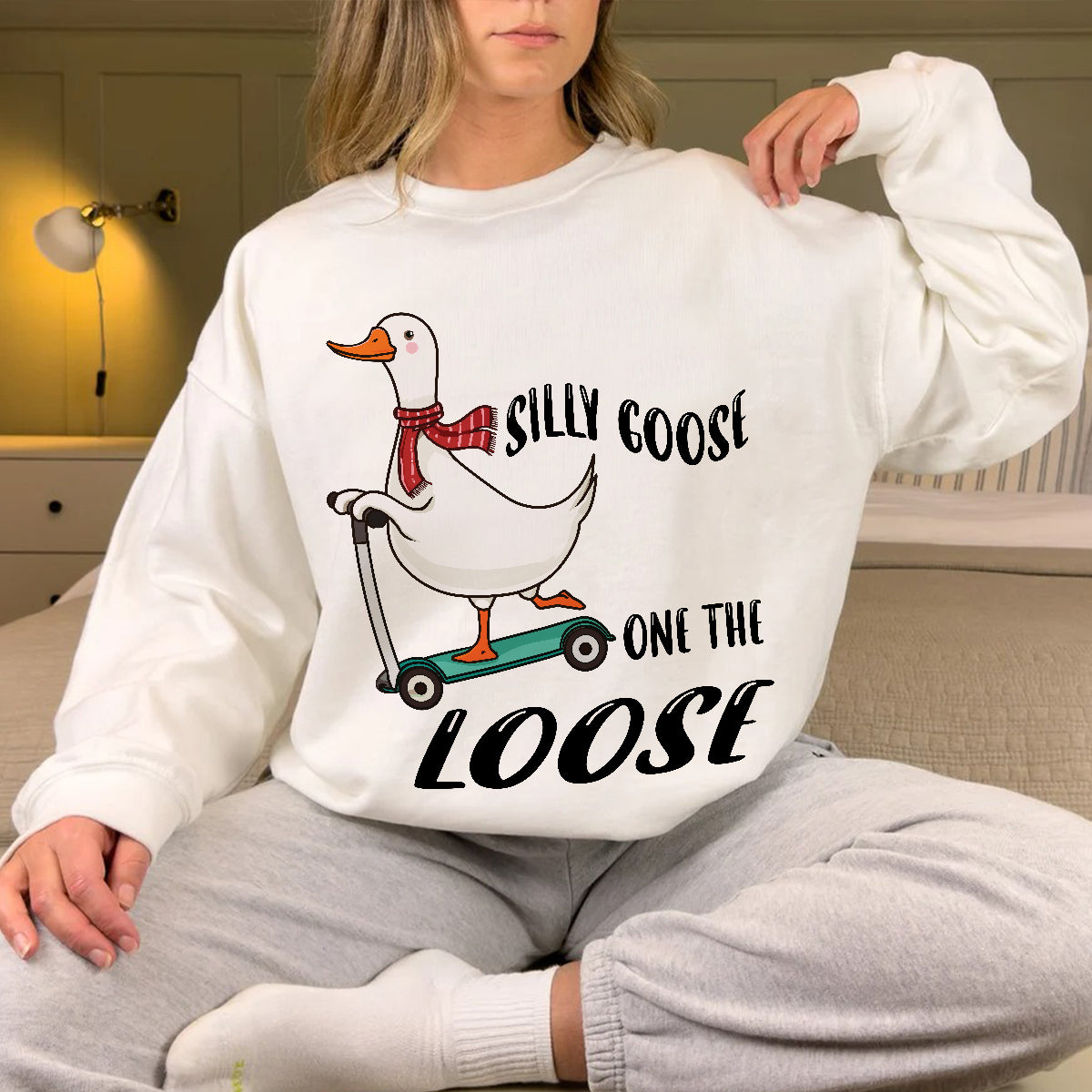 Teesdily | Funny Goose Shirt, Silly Goose On The Loose T-shirt, Meme Tshirt, Goose Sweatshirt Hoodie Mug, Meme Goose T-shirt, Goose Lover Gifts