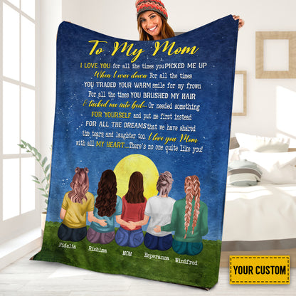 Teesdily | Personalized To My Mom Travel Blanket I Love You For All The Time You Picked Me Up Fleece Mommy Mother's Day Heartwarming Gifts