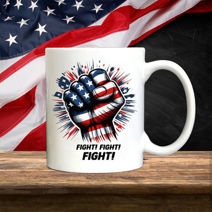 Teesdily | American Fight Unisex Shirt, Hand Fist American Flag Sweatshirt Hoodie Mug, American Pride Crewneck Shirt, Patriotic Gifts