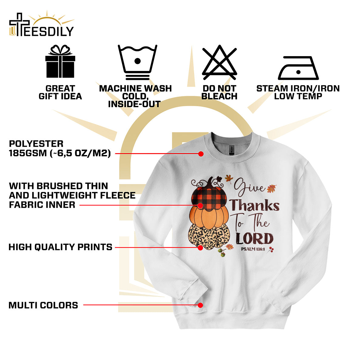 Teesdily | Give Thanks To The Lord Shirt, Fall Pumpkin Stack Tee Sweatshirt Hoodies, Leopard Pumpkin Mug, Fall Shirts For Women Faith, Halloween Gift