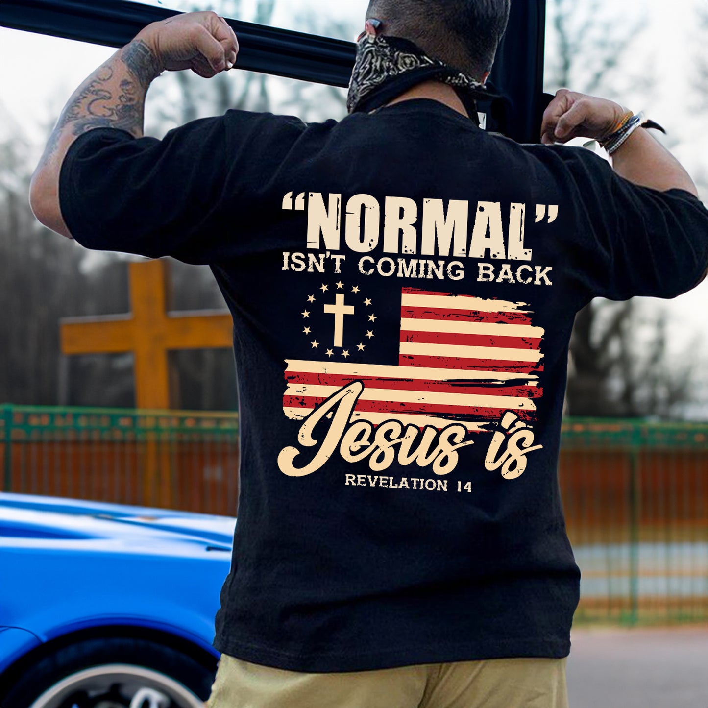 Teesdily | American Flag Patriotism Shirt, Normal Isn't Coming Back Jesus Is Back Design Sweatshirt Hoodie Mug, Independence Day Gifts