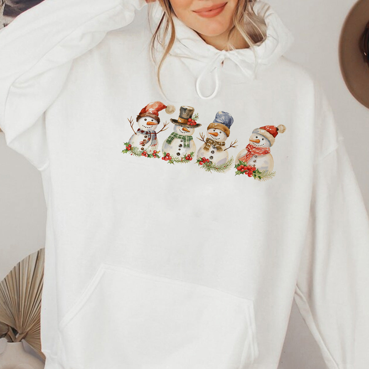 Teesdily | Snowman Shirt, Christmas Sweatshirt Snowman, Merry Christmas T-shirt, Most Wonderful Time Family Christmas Outfit