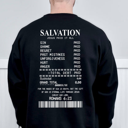 Teesdily | Salvation Jesus Paid It All Novelty Shirt, Religious Casual Shirt, Jesus Lover Basic Tee, God Prayer Unisex Tshirt Hoodie Sweatshirt Mug