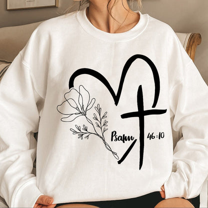 Teesdily | Jesus Shirt God Cross Flower Love Psalm, Faith Hope Love, Heart Cross God , Unisex Tshirt Hoodie Sweatshirt Mug, Religious Gift