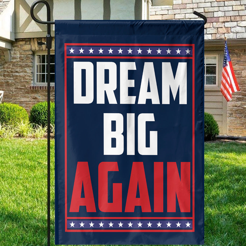 Teesdily | Jesus 2025 Make America Dream Again Flag, Big Dream Again Garden Flag, Big Dream House Flag Decor Yard Patriot Gift