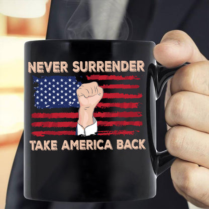 Teesdily | American Flag Shirt, Never Surrender Take America Back Tee Sweatshirt Hoodie Mug, Legend Usa 2024 Shirt, Patriotic Shirt Gift Men And Women