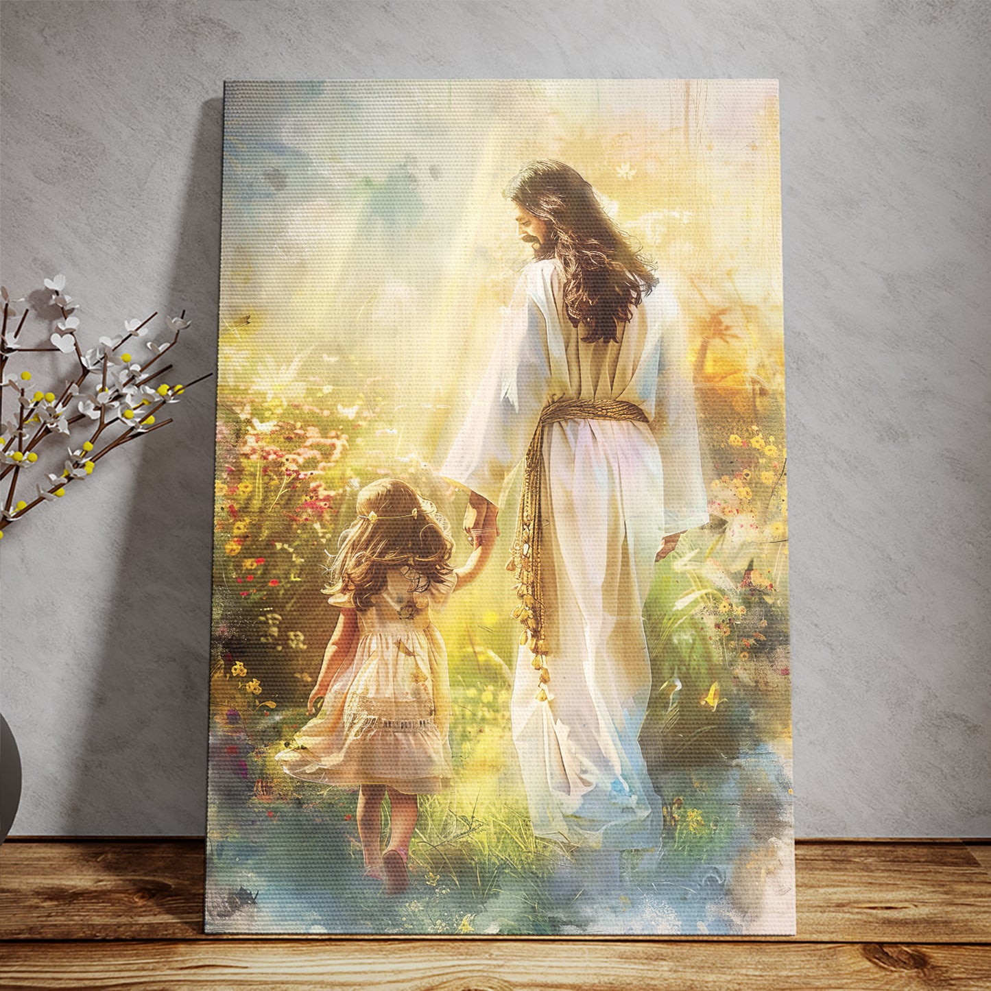 Teesdily | Jesus Poster, Jesus Blessing The Children Poster, Faith Hope Love Christian, Faith God Believers Gifts, Religious Poster Canvas