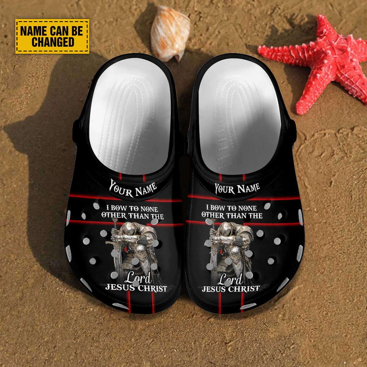 Teesdily | Customized Jesus Warrior Clogs Shoes, I Bow To None Other Than The Lord Classic Clogs, Religious Kid And Adult Eva Clog, Jesus Lovers Gifts