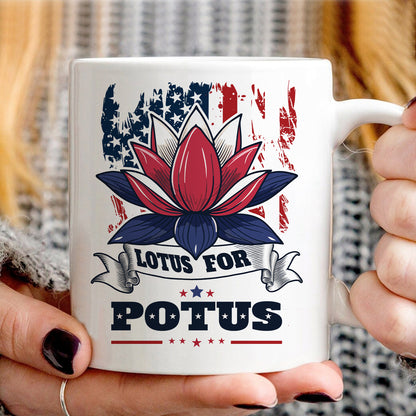 Teesdily | Namaste Lotus Shirt, Lotus For Potus Sweatshirt Hoodie Mug, American Flag Patriot Gift For Women, Girl Power Tee