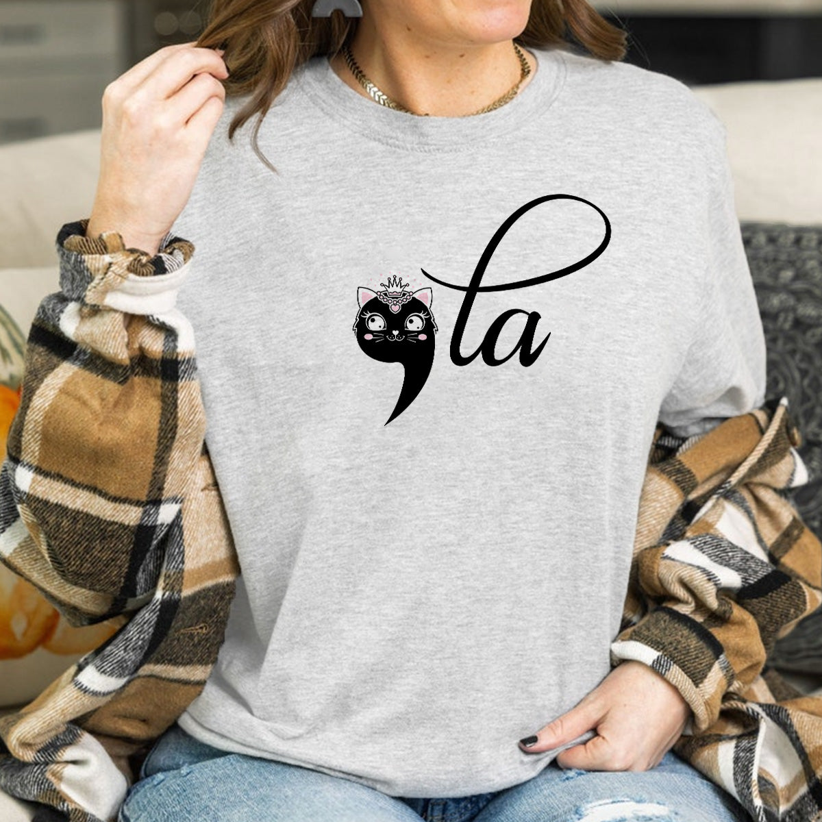 Teesdily | Comma La Shirt, Childless Cat Lady Sweatshirt Hoodie Mug, Childless Cat Lady For Ka-malla, Madam Leader Lady Patriot