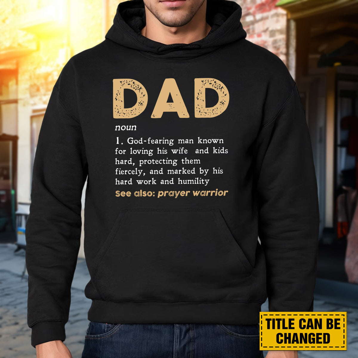 Teesdily | Dad Definition Customized Shirt, Prayer Warrior Men's Shirt, Father Day Gifts, God Fearing Man Unisex Tshirt Hoodie Sweatshirt Mug