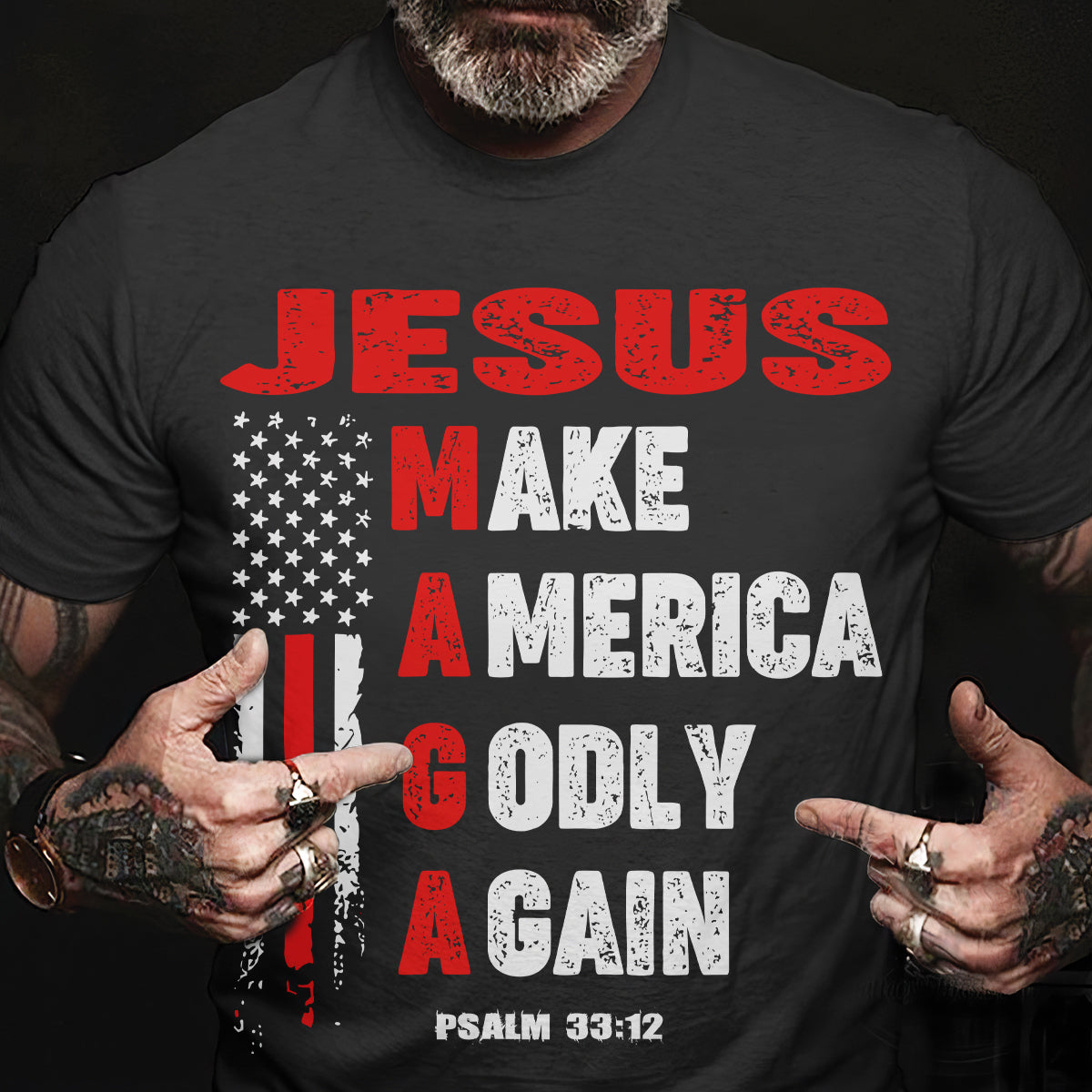 Teesdily | Jesus American Flag Shirt, Jesus Make America Godly Again Tee Sweatshirt Hoodie Mug, Jesus Lovers Tee Gifts, Patriotic Shirt