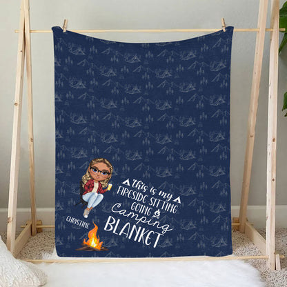 Teesdily | Campers Customized Throw Blanket Camping Life Travel Blanket Camping Lover Sherpa Fleece This Is My Fireside Sitting Going Camping Blanket