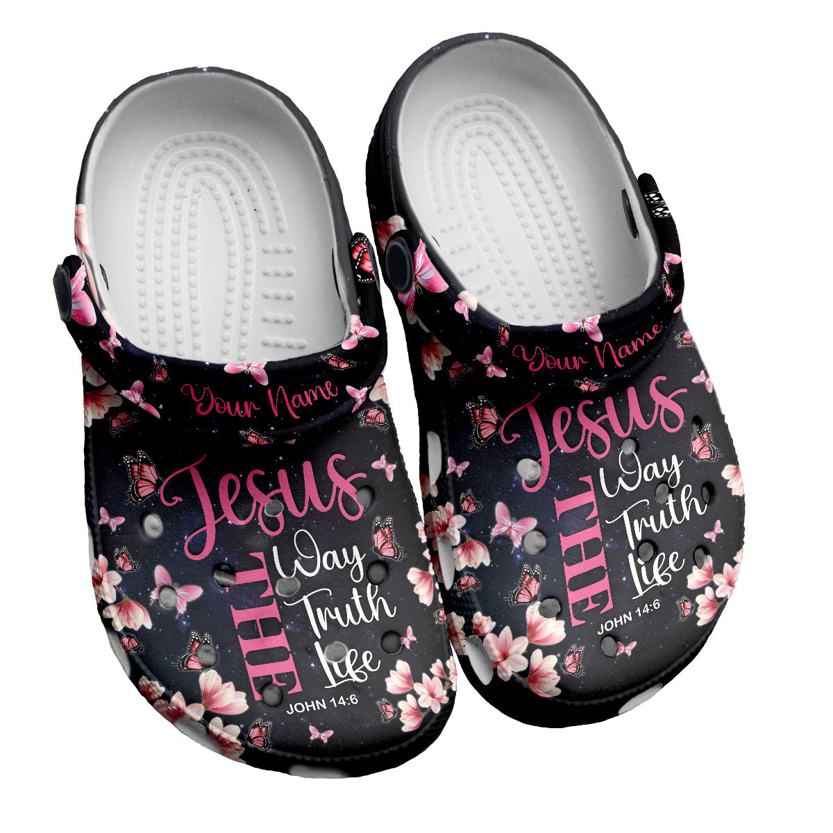 Teesdily | Jesus The Way The Truth The Life Customized Clog Shoes, Gift For Jesus Lovers, God Faith Believers, Christian Kid & Adult Eva Clogs