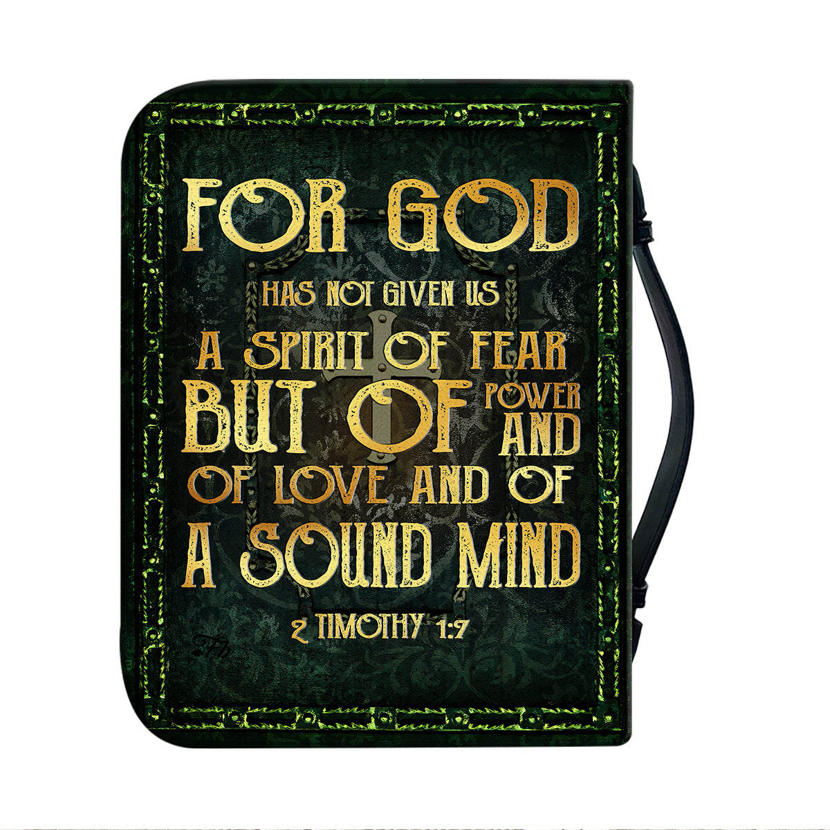 Teesdily | Customized Christian Cross Bible Carrier, For God Has Not Given Us A Spirit Of Fear, Jesus Bible Holder, Gifts For Pastor Bible Cover