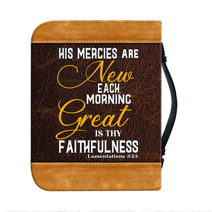 Teesdily | Customized Jesus Resurrection Bible Bag, His Mercies Are New Each Morning Bible Cover, Inspirational Quote Bible Holder, Catholic Gifts