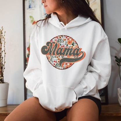 Teesdily | Mama Retro Style Shirt, Mom Floral Shirt Top, Mothers Day Gifts, Vintage Streetwear Apparel Unisex Tshirt Hoodie Sweatshirt Mug