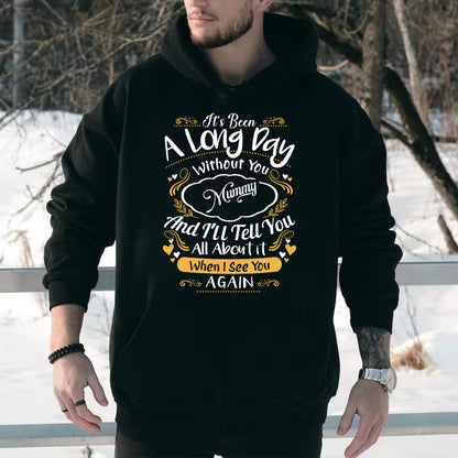 Teesdily | Mom Remembrance Shirt, Always In My Heart It's Been A Long Day Without You Tee, Mother Day Memorial Gifts Unisex Tshirt Hoodie Sweatshirt Size S-5XL / Mug 11-15Oz