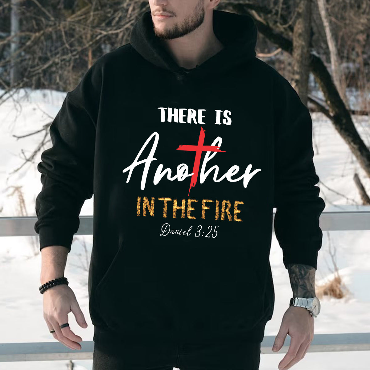 Teesdily | Jesus Christian Cross Short Sleeve Shirts, There Is Another In The Fire Sweatshirt Hoodie Mug, Christian Apparel Religious Gifts