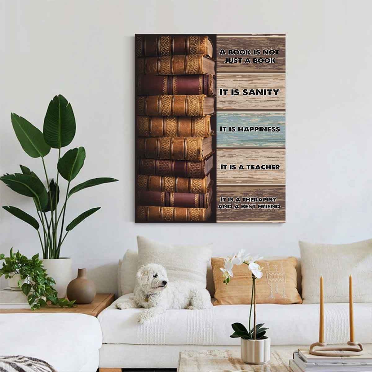 Teesdily | Old Ancient Books Poster Canvas, A Book Is Not Just A Book Poster, Books Vintage Wall Art, Book Reading Lover Wall Decor