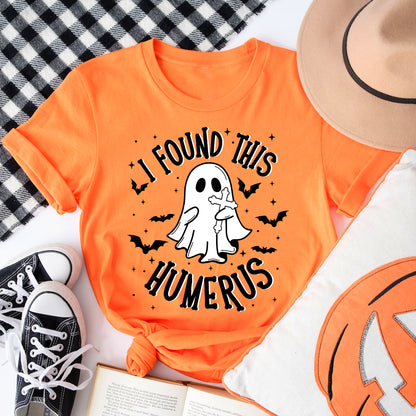 Teesdily | Boo Spooky Halloween Shirt,  I Found This Humerus Boo Trick Or Treat Tee Sweatshirt Hoodie Halloween Gift, Halloween Costume, Humor Shirt