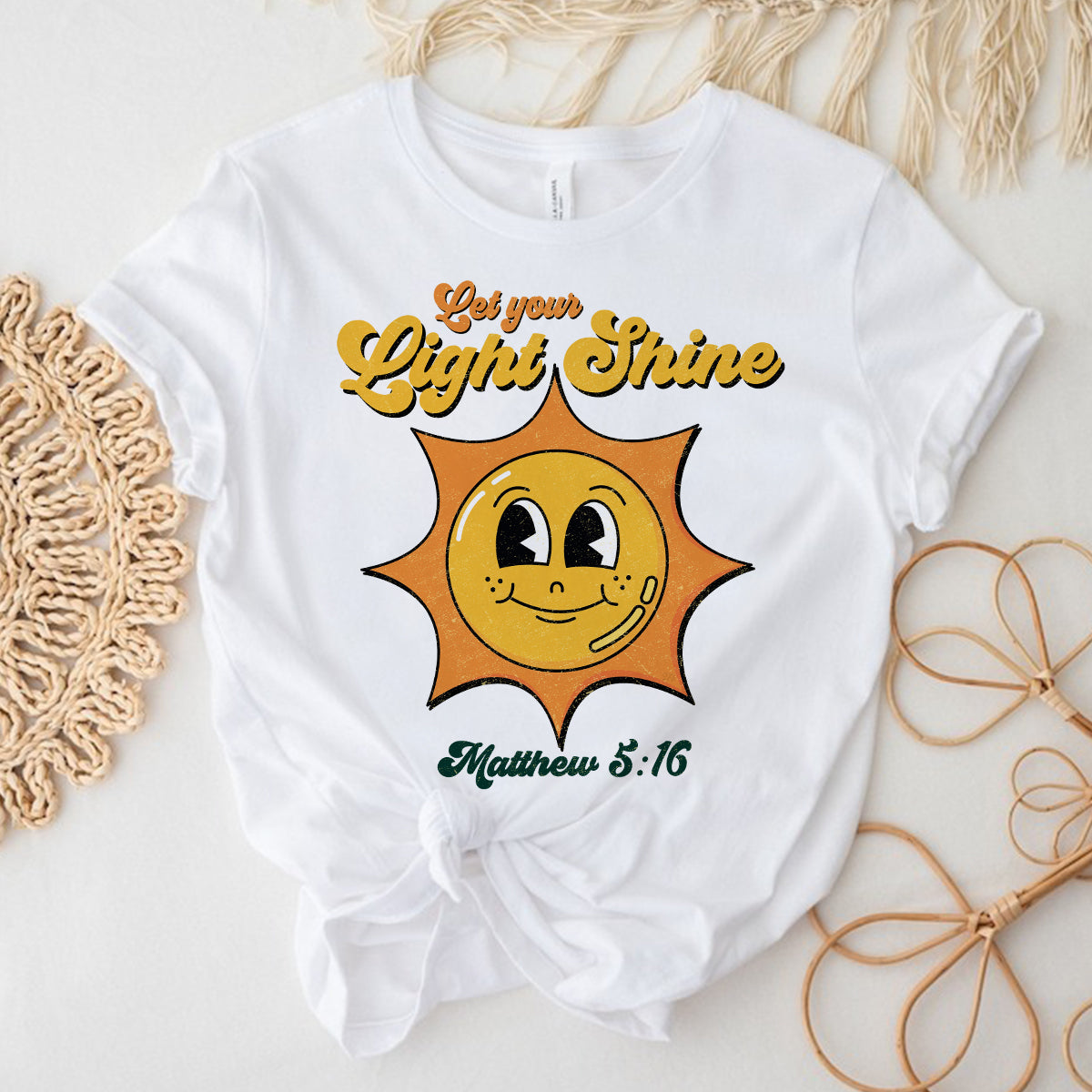 Teesdily | God Bible Verse Short Sleeve Shirts, Let Your Light Shine Christian Sweatshirt Hoodie Mug, Cute Sunshine Christian Religious Shirt Gifts