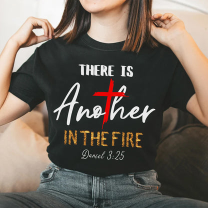 Teesdily | Jesus Christian Cross Short Sleeve Shirts, There Is Another In The Fire Sweatshirt Hoodie Mug, Christian Apparel Religious Gifts