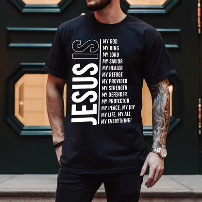 Teesdily | Jesus Christ Shirt, Jesus Is My God My King My Everything T-Shirt Sweatshirt Hoodie Mug, God Christian Religious Gift, Jesus Lovers Tee