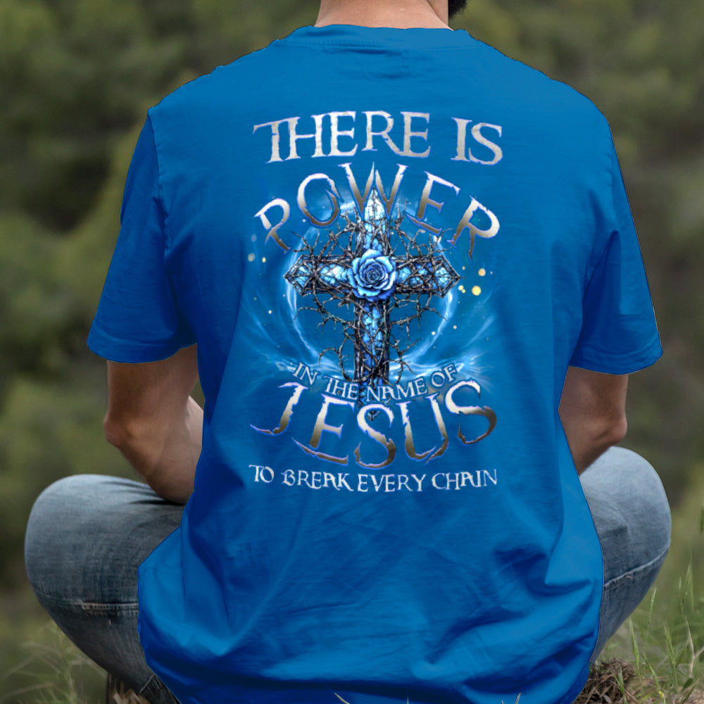 Teesdily | There Is Power In The Name Of Jesus Shirt, Christian Cross Sweatshirt, Jesus Rose Hoodie Mug, Faith Gift Men