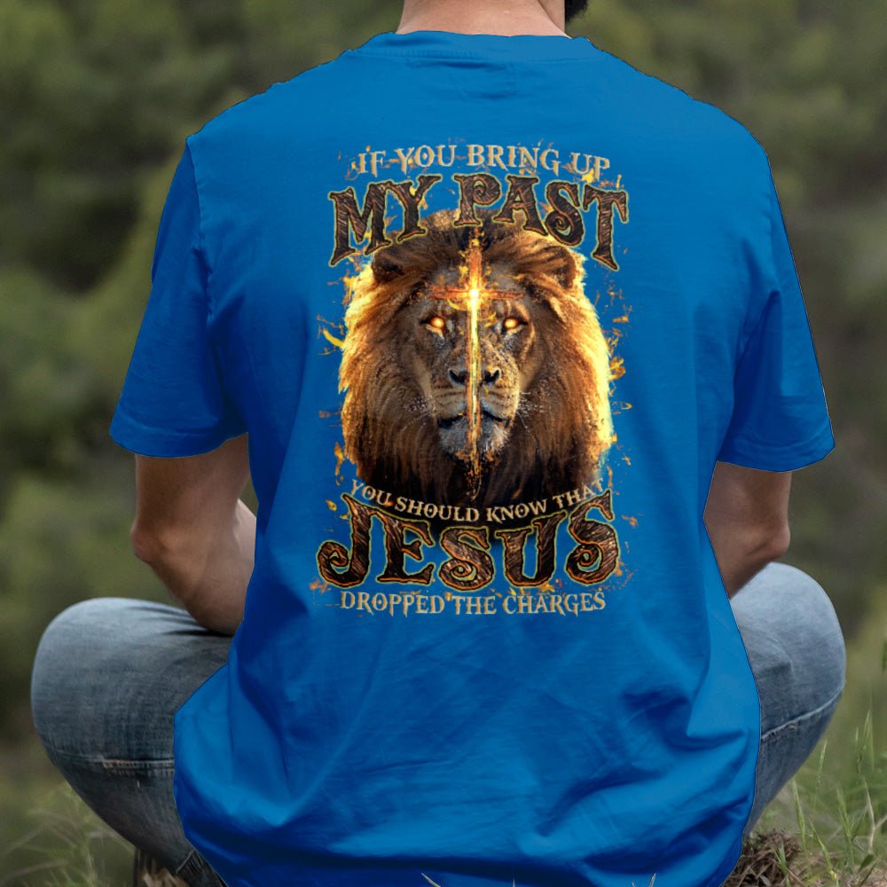 Teesdily | Jesus Christ Lion Cross Shirt, Jesus Dropped The Charges Lion Sweatshirt, Faith Religious Hoodie Mug, Jesus Lover Gift