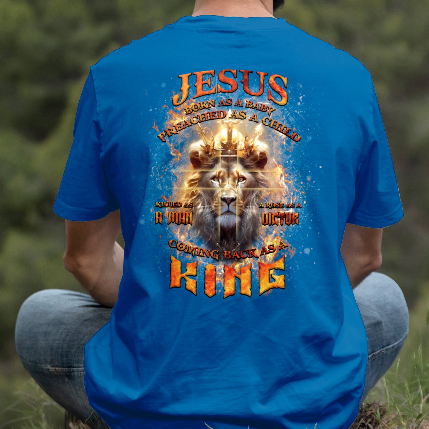 Teesdily | Jesus Coming Back As A King Lion Shirt, Christian Cross Lion Sweatshirt, Jesus King Hoodie Mug, Faith Religious Gift