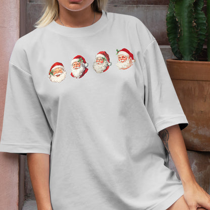 Teesdily | Santa Claus Sweatshirt, Vintage Santa Shirt Merry Christmas, Funny Santa Holiday Hoodie Mug, Christmas Gift Family