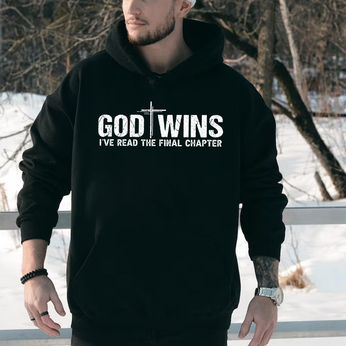 Teesdily | Jesus Cross Shirt, God Wins I've Read The Final Chapter Tee Sweatshirt Hoodie Mug, God Faith Believer Gifts, Jesus Lovers Tee