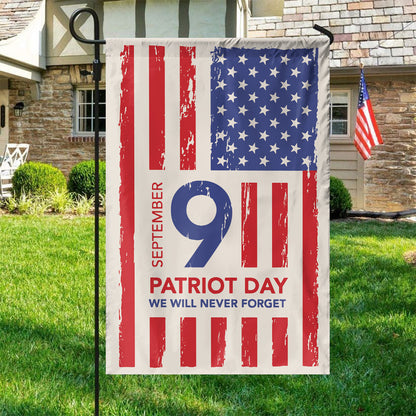 Teesdily | Never Forget 911 House Flag, 911 Patriot Day Garden Flag, American Flag September 11th Patriot Day, Memorial Day Never Forget Yard Flag