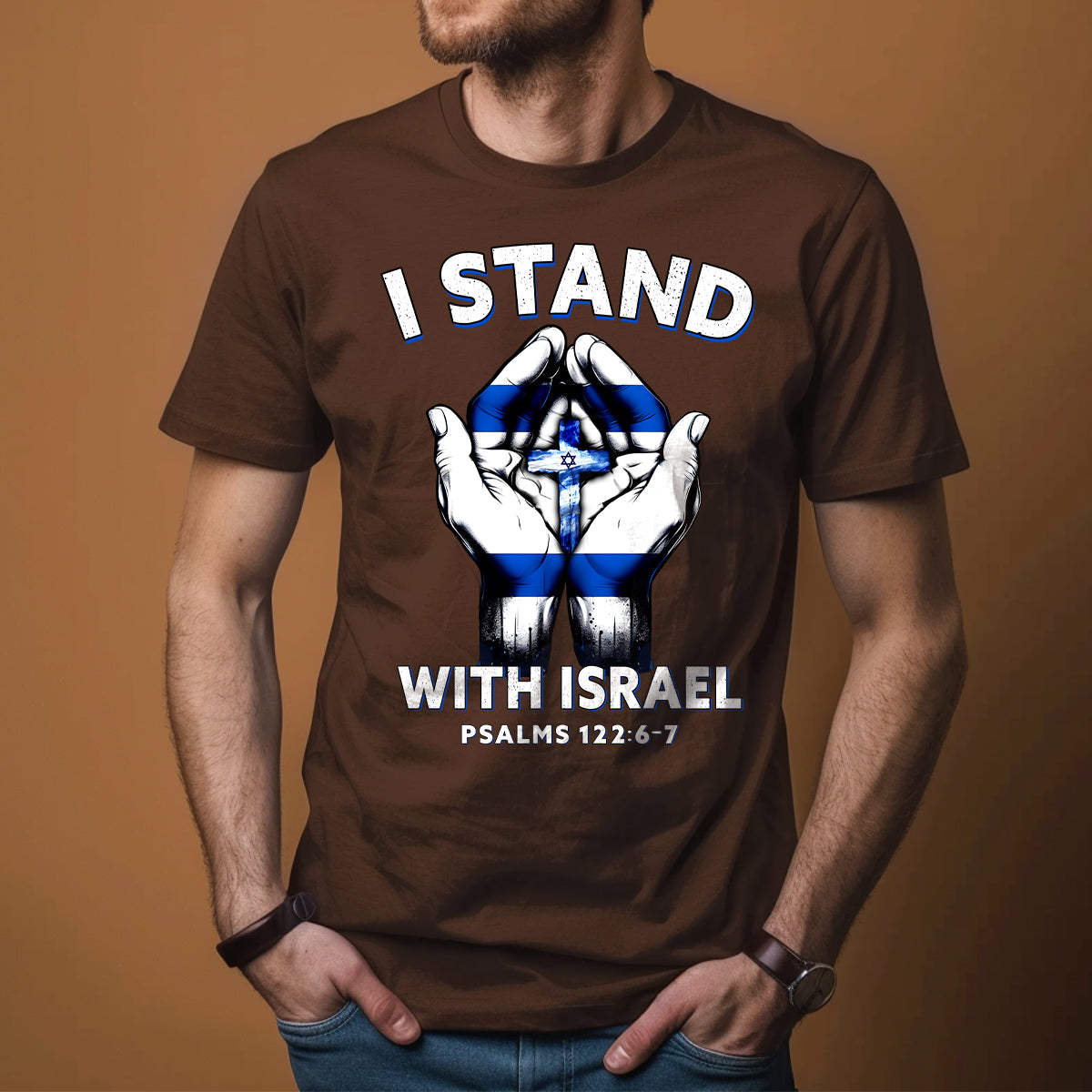 Teesdily | I Stand With Israel Jesus Shirt, Israel Flag Hoodie Sweatshirt Mug, Jesus Lovers Gifts, Israel Support Tee