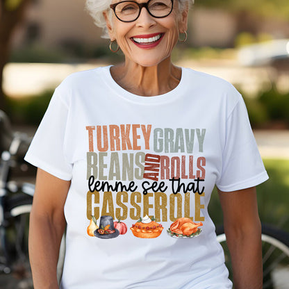 Teesdily | Thanksgiving Shirt, Turkey Gravy Beans And Rolls Tee Sweatshirt Hoodie Mug, Thanksgiving Gift, Turkey Fall Gift