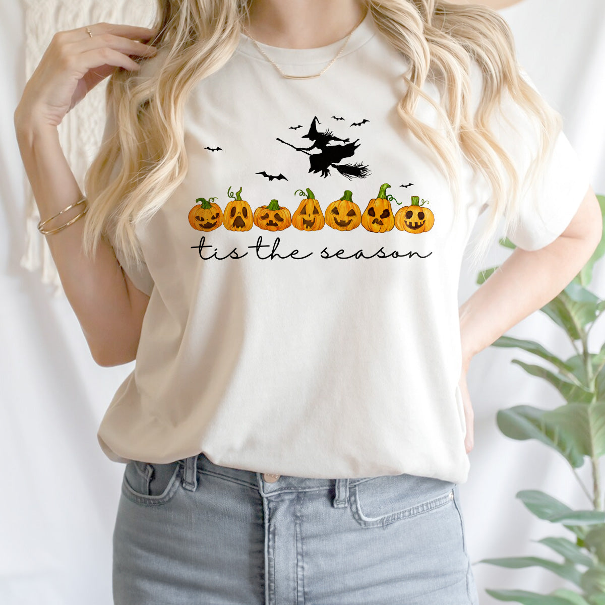 Teesdily | The Season Halloween Shirt, Funny Pumpkin Icon Tee Sweatshirt Hoodie, Spooky Season Mug, Halloween Gifts Idea