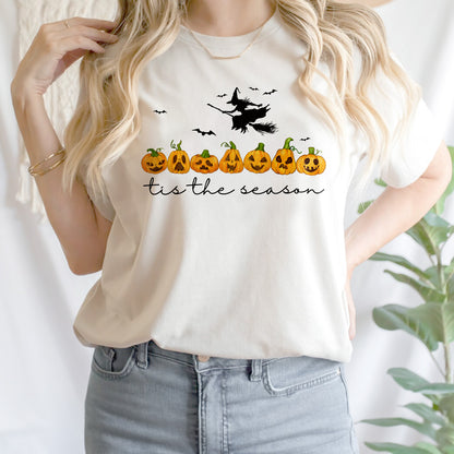 Teesdily | The Season Halloween Shirt, Funny Pumpkin Icon Tee Sweatshirt Hoodie, Spooky Season Mug, Halloween Gifts Idea