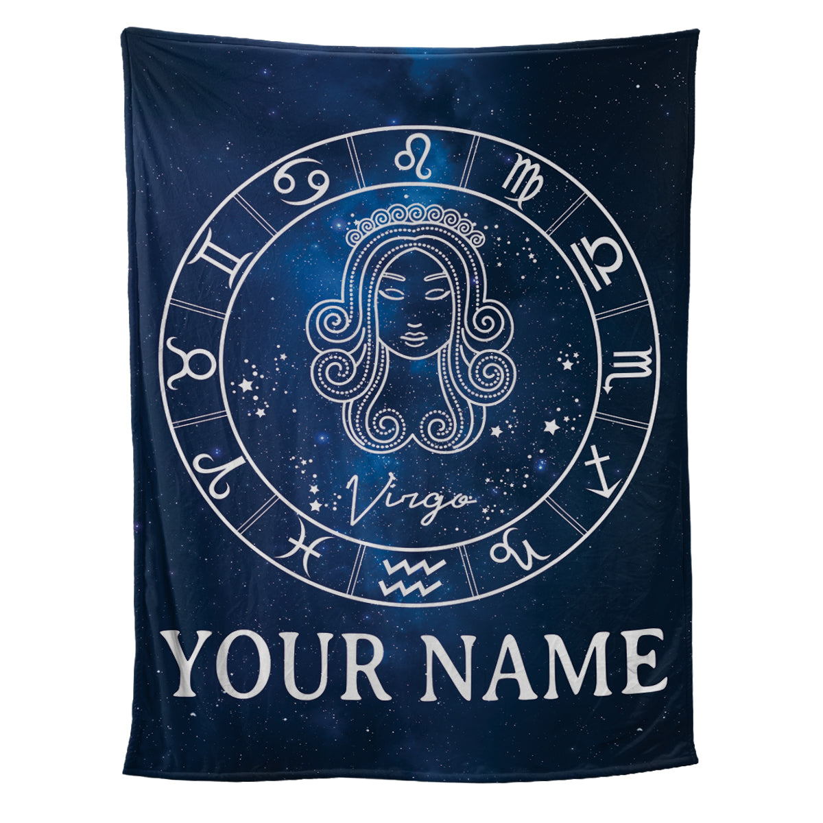 Teesdily | Virgo Personalized Fleece Blanket With Name Horoscope Design Sherpa Blanket Zodiac Sign Constellation Astrology Adult Kid Birthday Gifts