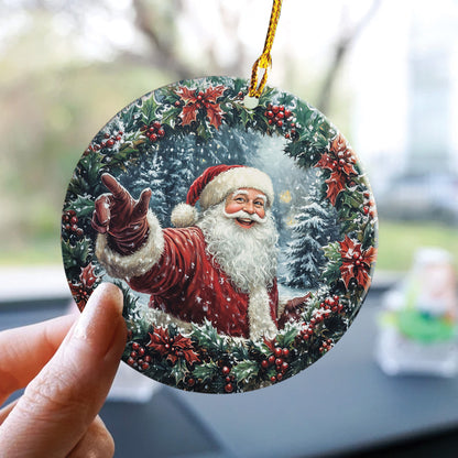 Teesdily | Santa Claus Ornament, Christmas Ornament 2024 Decoration, Santa Christmas Berry Ornament Hanging Xmas Tree Decor, Christmas Gift For Mom