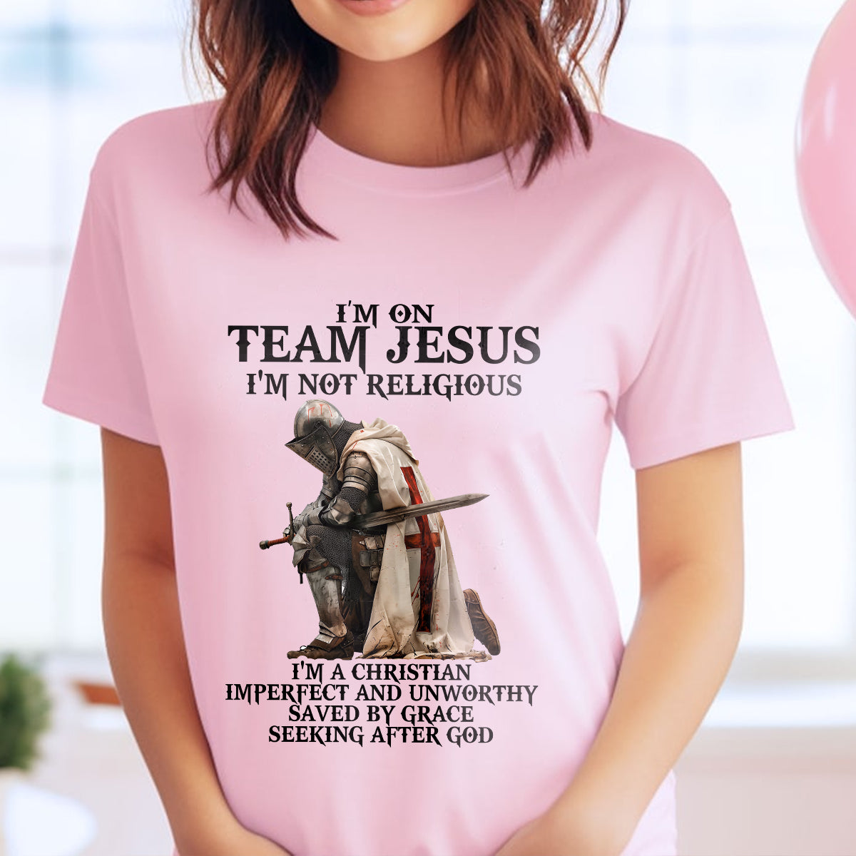 Teesdily | Jesus Warrior Of God Shirt, I'm On Team Jesus Hoodie Sweatshirt Mug, Bible Verse Pullover, God Faith Believer Gifts, Unisex Apparel