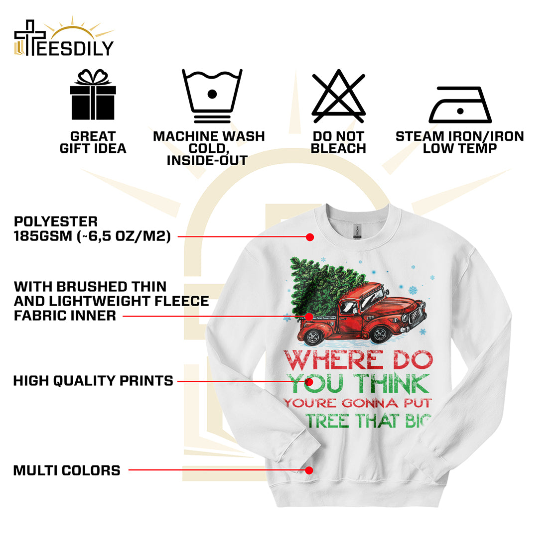 Teesdily | Bend Over And I'll Show You Christmas Couple Shirt, Christmas Vacation Matching Shirt Hoodie Mug, Red Truck Car Sweatshirt