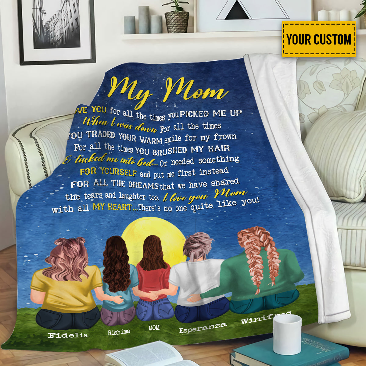 Teesdily | Personalized To My Mom Travel Blanket I Love You For All The Time You Picked Me Up Fleece Mommy Mother's Day Heartwarming Gifts