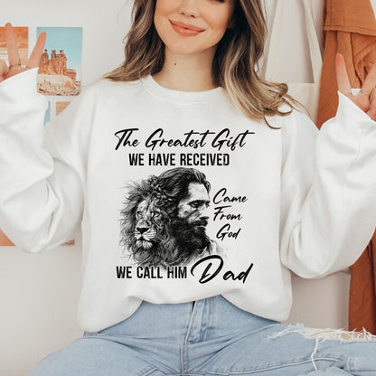 Teesdily | Jesus Lion Shirt, We Call Him Dad Shirt, Christian Father's Day Gift, God Gift, Unisex Tshirt Hoodie Sweatshirt Mug, Jesus Lover Gift