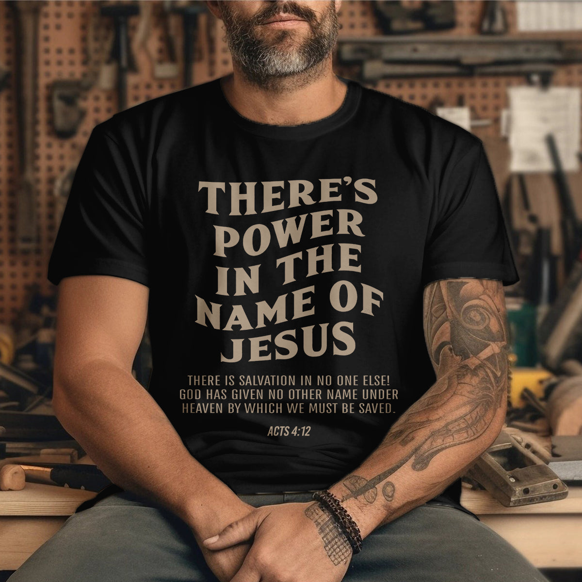 Teesdily | There's Power In The Name Of Jesus Acts 4:12 Jesus Shirt, Name Of Jesus Hoodie, Power Of Jesus Sweatshirt, Christian Mug