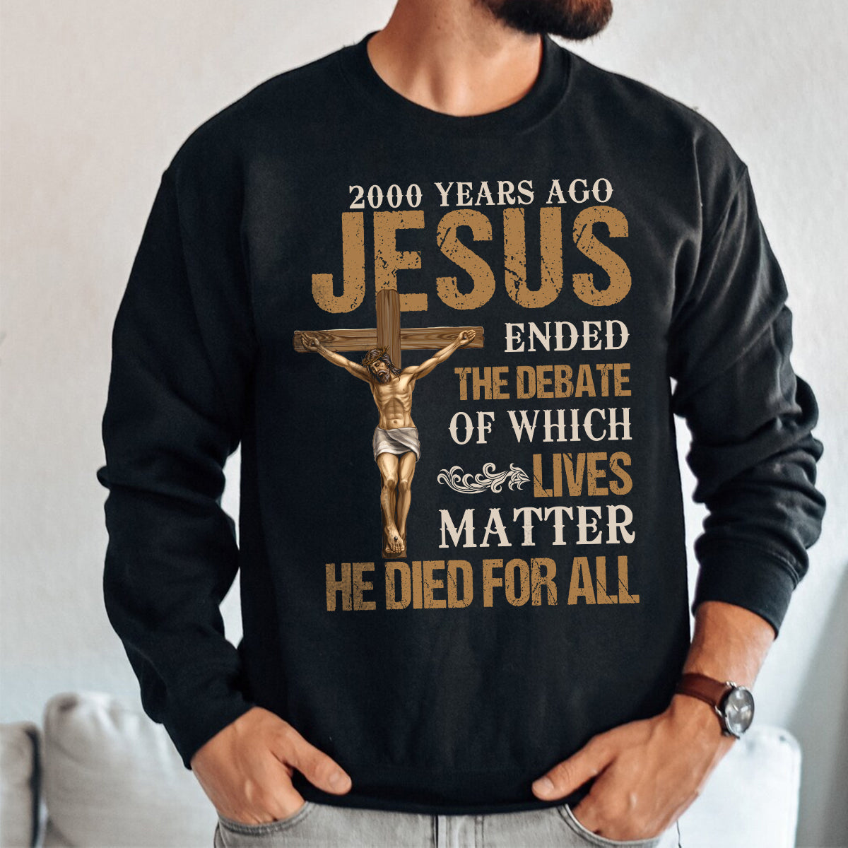 Teesdily | Jesus Crucifixion Shirt, Jesus He Die For All Shirt, Christian Bible Inspired Tee, Christian Religious Unisex Tshirt Hoodie Sweatshirt Mug