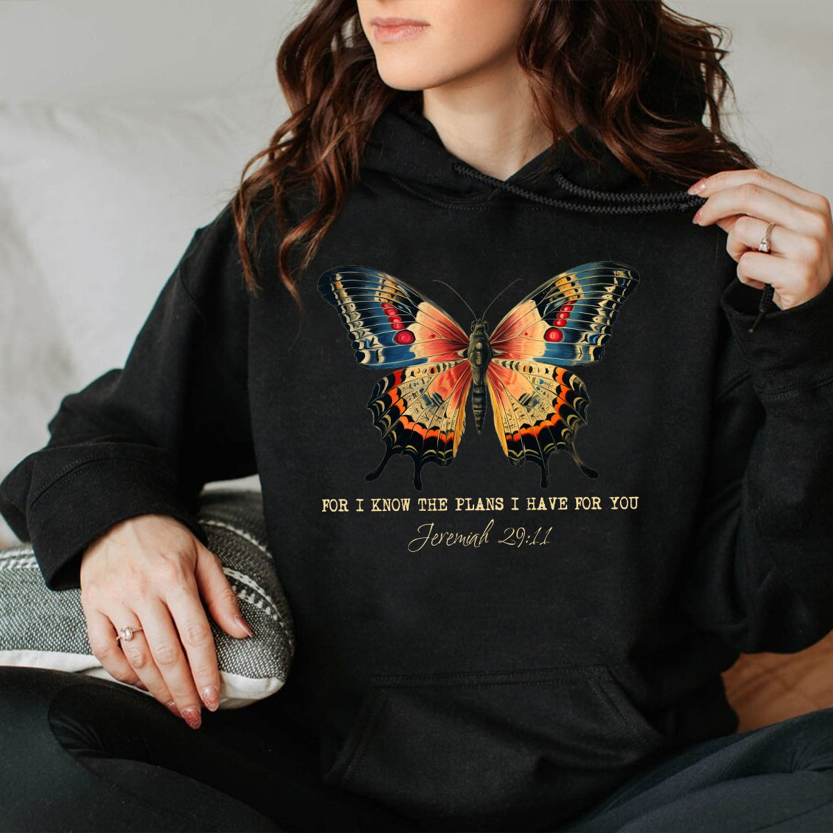 Teesdily | Butterfly Jesus Shirt, For I Know The Plans I Have For You Jeremiah Tee Sweatshirt Hoodie Mug, Jesus Butterfly Lovers Gifts