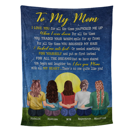 Teesdily | Personalized To My Mom Travel Blanket I Love You For All The Time You Picked Me Up Fleece Mommy Mother's Day Heartwarming Gifts