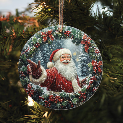 Teesdily | Santa Claus Ornament, Christmas Ornament 2024 Decoration, Santa Christmas Berry Ornament Hanging Xmas Tree Decor, Christmas Gift For Mom