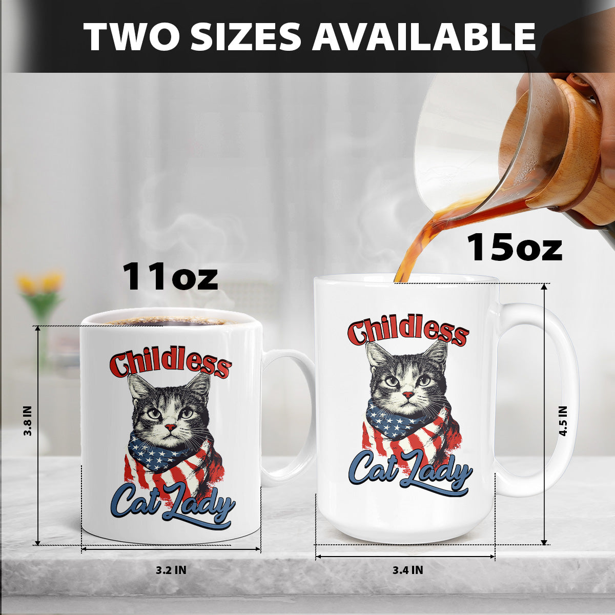 Teesdily | Childless Cat Lady Shirt, Childless Cat Lady For Ka-mala T-shirt, Cat American Flag Sweatshirt Hoodie Mug, Cat Lover Gift